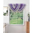 thumbnail image 2 of Waterfall Valances for Windows, Purple Coastal Kitchen Sheer Valance Curtains, Summer Beach Nautical Abstract Art Rod Pocket Elegant Swag Valances for Living Room Bedroom, 47.2"x38.5", 1 Panel, 2 of 8