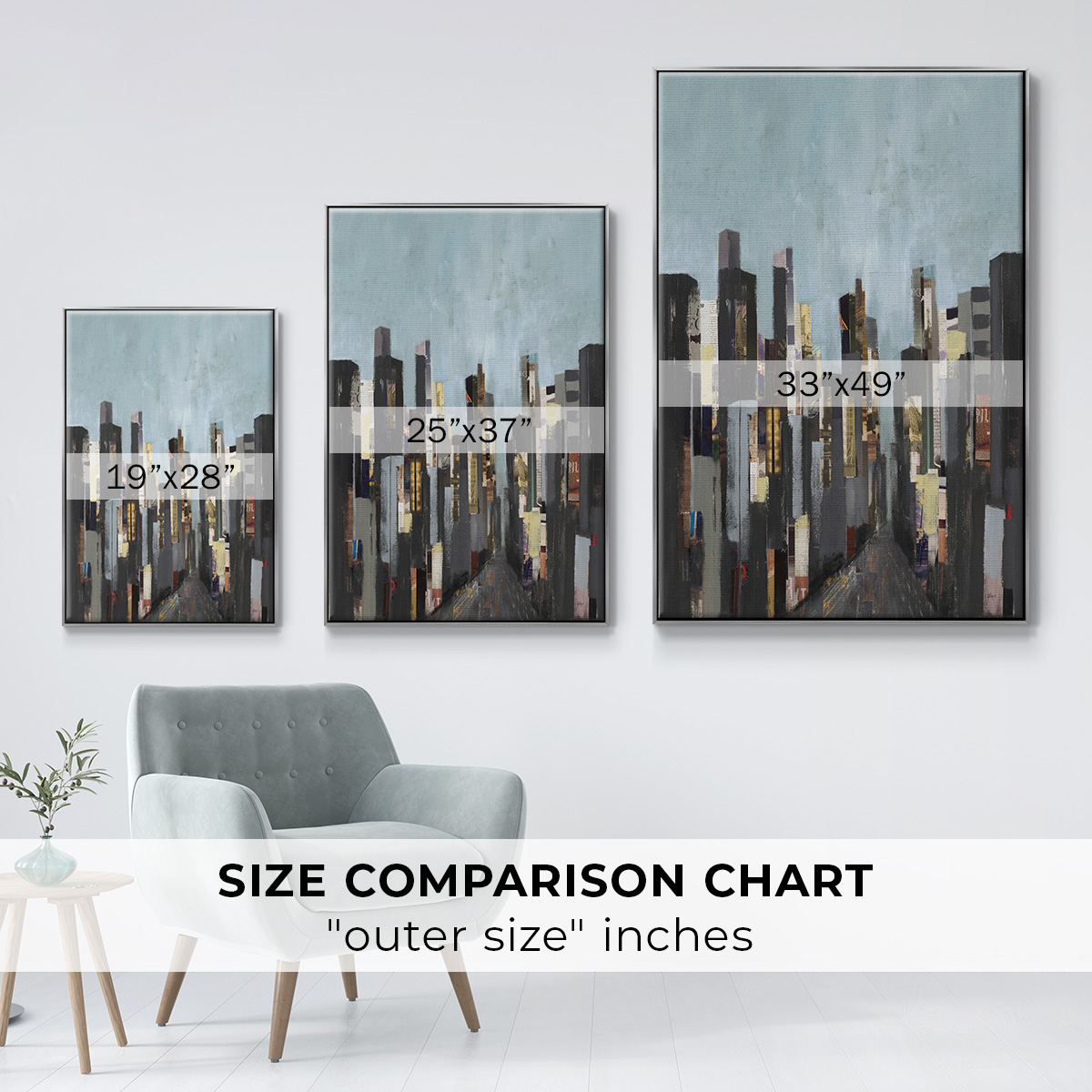 City Beat Framed Premium Gallery Wrapped Canvas - Ready to Hang - 17 x 25 - Silver Floating Frame