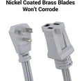 thumbnail image 5 of Clear Power 3ft 14/3 Gray Air Conditioner/Major Appliance Indoor Extension Cord, Grounded Flat Plug, Perfect for AC Units and Major Appliances, DCIC-0001-DC, 5 of 6