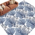 thumbnail image 2 of 6'x9' Area Rugs, Navy Blue Coral Coastal Indoor Outdoor Area Rug for Living Room Bedroom, Summer Beach Starfish Nautical Washable Bathroom Rugs Kitchen Floor Carpet Mats Home Decor Aesthetic, 2 of 8
