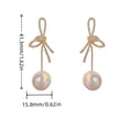 thumbnail image 5 of Osdhezcn Crystal Bowknot Drop Earrings for Women Imitation Pearl Pendant Earring Jewelry, 5 of 9