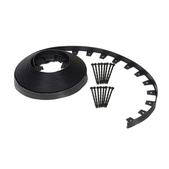 EasyFlex Heavy Duty No-Dig Landscape Edging, 30 ft. kit, Black Woodgrain