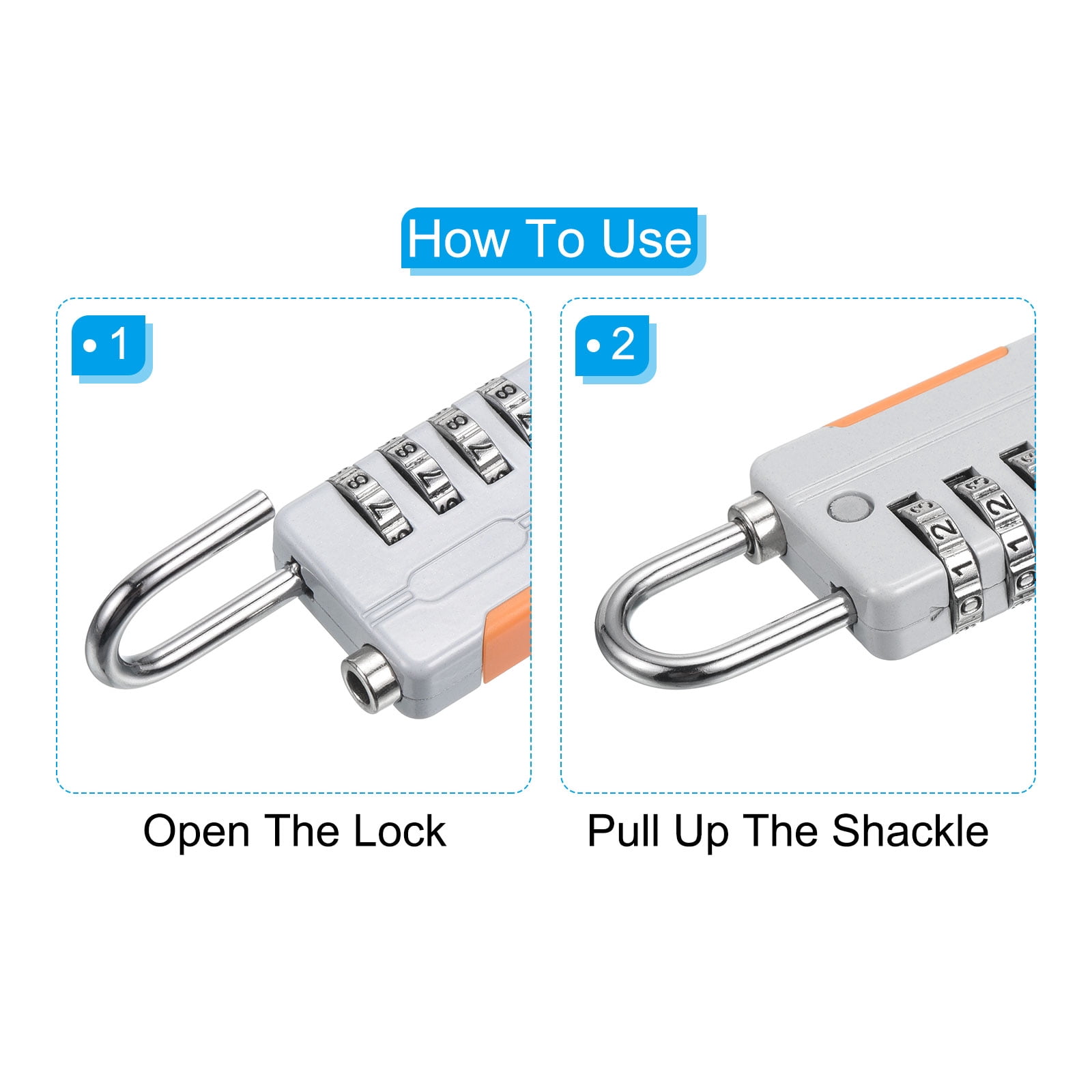 Unique Bargains Digit Combination Lock with Security Cable Gray 1m