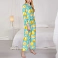 thumbnail image 3 of Balery Yellow Lemon Conjunto de Pijama con Estampado para Mujer, Conjunto de Dos Piezas con Manga Larga, Ropa de Dormir Suave con Bolsillos, Pijamas Cómodos-Medium, 3 of 7