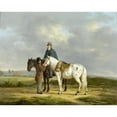 thumbnail image 2 of Anthony Oberman 18x15 Black Ornate Wood Framed Double Matted Museum Art Print Titled - Two Riders in a Landscape (1817), 2 of 5