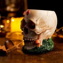 Halloween Decorative Skull Set - Gothic Rose Skull Ornaments, Resin Craft Bone Collectibles for Tabletop Shelf Display (Style A)