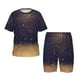 thumbnail image 1 of Balery Gold Black Glitter Conjunto de Pijama Infantil de Manga Corta con Estampado – Ropa de Dormir de Algodón Suave-XX-Large, 1 of 6