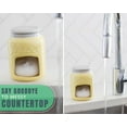 thumbnail image 4 of shiyou-Ceramic Kitchen Sponge Holder - Farmhouse Style Sink Caddy - Mason Jar Decorative Kitchen Accessory - Country Rustic Sink Decor - Includes Free Sponge - Yellow, 4 of 4