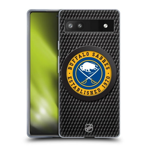 Head Case Designs Officially Licensed NHL Buffalo Sabres Puck Texture Soft Gel Case Compatible with Google Pixel 6a