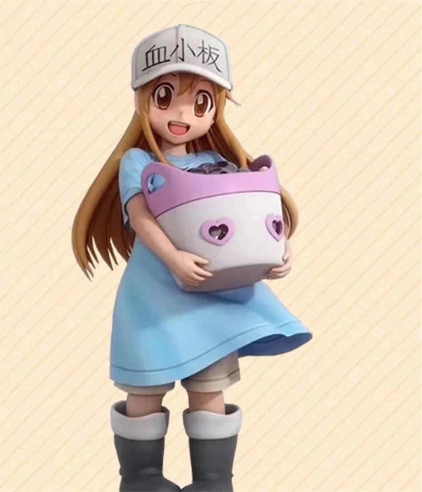 Newly Platelet Figure White Hat Platelet Figurine Anime Character Collection Decor Statue Model Desktop Decoration Ornament Gifts (b)
