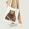 thumbnail image 5 of COMIO Canvas Tote Bag, Animal Design, Heavy Duty Gusseted, for Shopping, Grocery, Laptop, School Books (T-BEAR-XL), 5 of 5