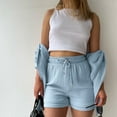 thumbnail image 3 of Women's Fashion Set - Long Sleeve Shirt and Shorts Two Piece Set, Polyester, Sizes S-XXL, 3 of 6