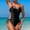 Black, variant on 2025 Women's Solid Color Swimsuit Women's Suspender Hollow Integrated Swimsuit Swimsuit For Me Ruffle Bandeau Bikini Red Swimsuit Bikini With Underwire Low Waist Bikini Leather Shorts Women's Swimwear