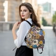 thumbnail image 6 of FORMRS Mini Backpack Purse for Women Travel Daypack Casual Shoulder Bag, Beige Flowers, 6 of 7