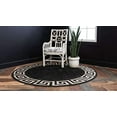 thumbnail image 4 of Unique Loom 3124188 Geometric Casual Modern Border Round Rug, 8 Feet, Charcoal/Beige, 4 of 5