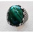 thumbnail image 6 of Malachite Mans Ring, Natural Green Malachite, Spiritual, Silver Jewelry, 925 Silver Ring, Birthday Gift, Heavy Mens Ring, Arabic Design, Ottoman Style Ring, Christmas, Turkey Mens Signet Ring, 6 of 6