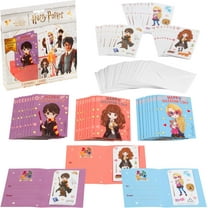 Harry Potter Valentine's Day Cards with Stickers for Kids, 28 Card Pack & Envelopes - Harry, Hermione & Luna Anime Characters - School Classroom Parties for Boys & Girls 4  - Officially Licensed