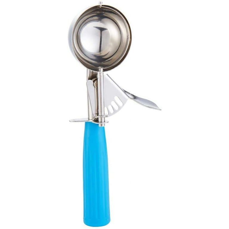 Restaurantware Met Lux 2.75 Ounce Portion Scoop, 1 Durable Cookie Scoop - #16, with Blue Handle, Stainless Steel Disher, for Portion Control, Scoop