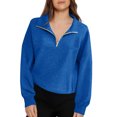 thumbnail image 2 of Half Zip Pullover Sweatshirt For Women Long Sleeve Casual Pullover Fleece Sweatshirt For Women Soft Sweatshirt 1/4 Zip, 2 of 6
