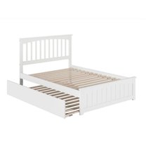 Bowery Hill Contemporary Full Platform Bed with Trundle in White