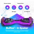 thumbnail image 3 of Hoverboard with bluetooth and led lights for Kids and Adults, 6.5” Wheels Self Balancing Scooter with Built-in Speaker, UL Safety Certified (Purple), 3 of 8