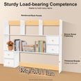 thumbnail image 4 of Desktop Hutch with 8 Shelves & 4 Drawers, Vanity Desk with Hutch Top Only, Extendable Small Desk Shelf for Top of Desk, Desktop Bookcase Bookshelf for Home Office, 4 of 13