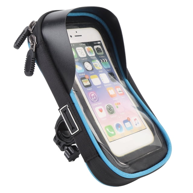 Water Proof Cycle Phone Front Frame Bag with Sunshade & Headphone Jack, Touch Screen Bike Bag for Outdoor, Dual Zipper Design for Easy Access, Organized Storage Space