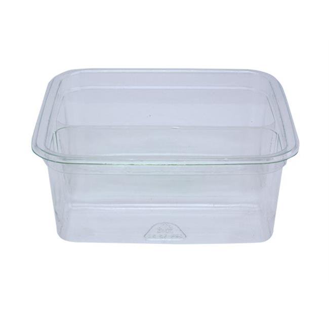 Pactiv YY4S8 4 in. 8 oz Square Deli Container Plastic, Clear Case of