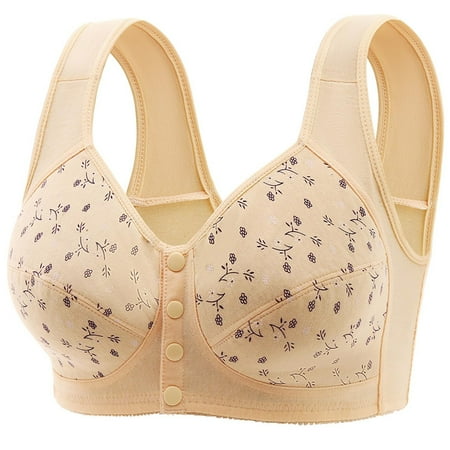 Crunowin Women s Bra  Wire Free Comfort Breathable Lingerie Plus Size Push Up Everyday Underwear Beige M