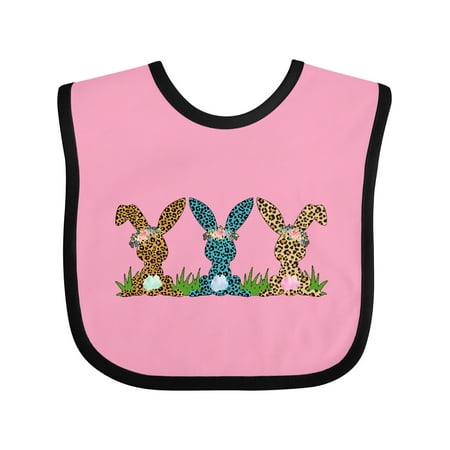 

Inktastic Trio of Bunnies in Leopard Print Gift Baby Boy or Baby Girl Bib