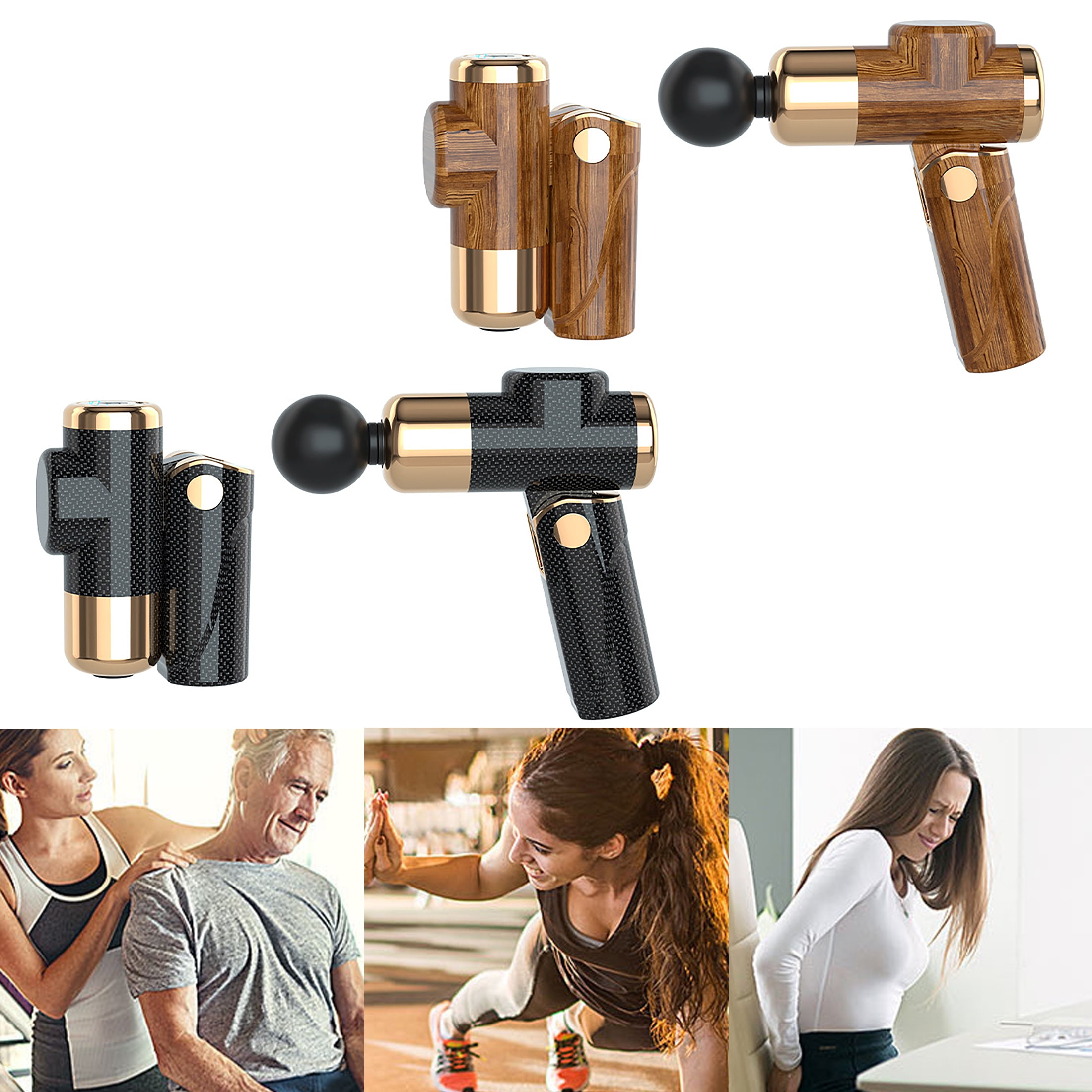 Fascia Gun Pocket Electric Shock Gun Muscle Massage Gun, Specification:  MiniB (Black) 