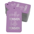 thumbnail image 1 of Inkdotpot Pack Of 50 Good Bye Tension Hello Pension Retirement Favor Paper Tags Craft Real Silver Foil Hang Tags, 1 of 6