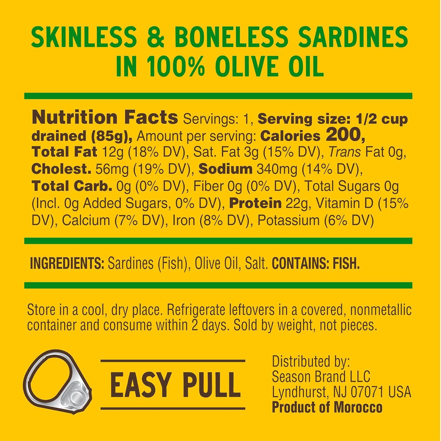 (Pack Of 12) Seasons Sardine Club Olive Oil 4.375 Oz
