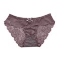 thumbnail image 1 of Gibobby Bragas Bikini Elásticas Encaje de mujer Sexy Encaje transpirable Ahueca hacia fuera y las nalgas Bragas breves puras(Café，Talla única), 1 of 5