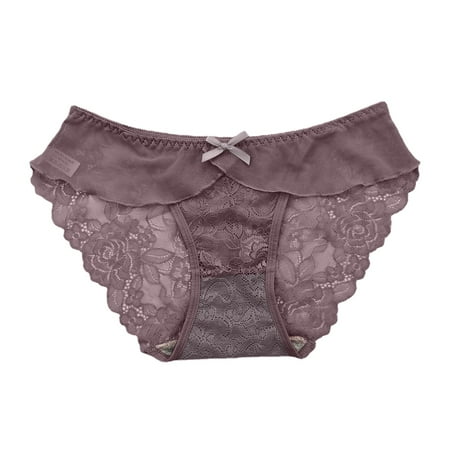 

Womens Underwear Tummy Control Lace Breathable Lace Hollow Out And Raise The Pure Brief Panties 6 Pack