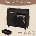 thumbnail image 2 of FANRAL Double Tilt Out Laundry Hamper Cabinet,10 Gallon Wooden Hidden Storage Cabinet,Fluted Trash Can for Bathroom Kitchen Living Room,Black Laundry Basket Cabinet, 2 of 9