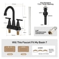 thumbnail image 5 of 4 Inch Kitchen Faucet for Sink 3 Hole,2 Handle Bathroom Sink Faucet Lead-Free Brushed Nickel Bath Sink Faucet with Pop-up Drain Stopper and 2 Supply Hoses Matte Black, 5 of 7
