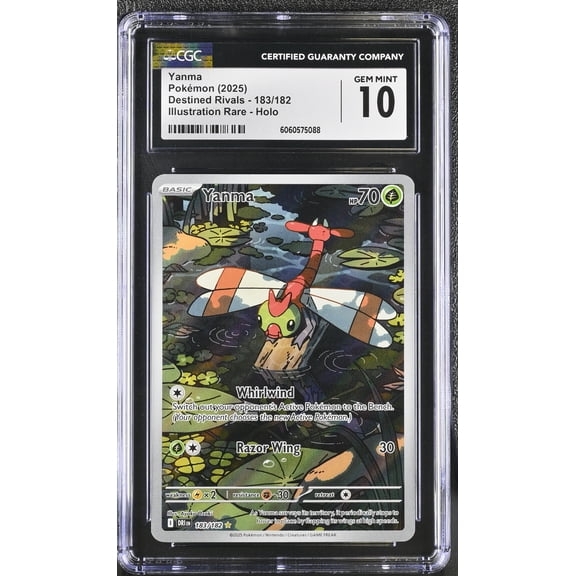 Graded 2025 Pokemon Destined Rivals Yanma Illustration Rare Holo CGC 10 183/182 Trading Card
