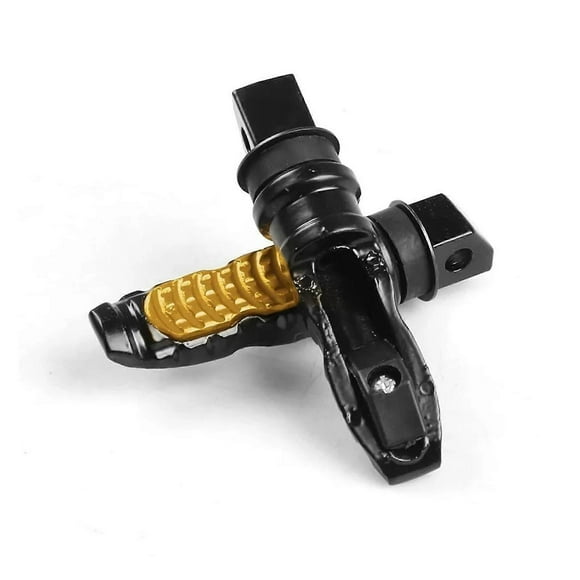 Motorcycle Footrest Aluminum Rear Passenger Foot Pegs Gold 2Pcs Set For Motorbike Scooter Pedals