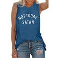 thumbnail image 2 of Gpoecd Camisoles à Col Rond pour Femmes, Imprimé de Lettres, Manches Courtes, Haut Confortable et Polyvalent pour Superposition Ou Tenue Décontractée, Camisoles pour Femmes 02_Blue,TG, 2 of 4