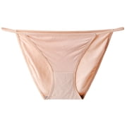 Buankoxy 6 Pack Womens Low-Rise String Bikini Panty Stretch Briefs(Nude,Size6)