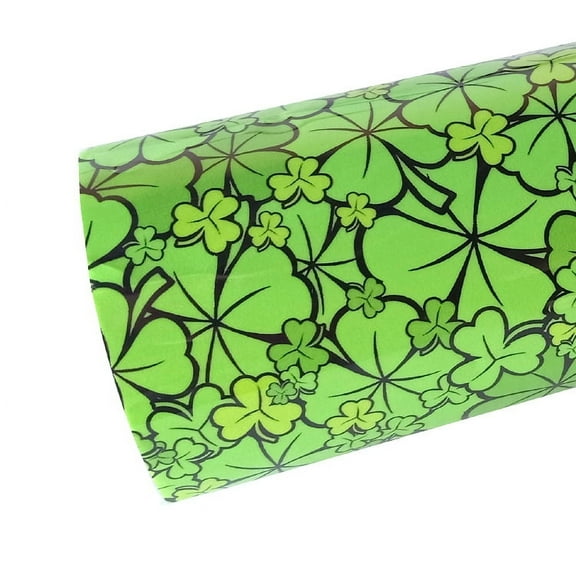 Shamrocks Thermoflex Fashion Patterns 12" x 3' (3 feet) Roll, Iron on Heat Transfer Vinyl Roll, HTV