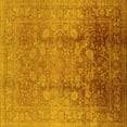 thumbnail image 1 of Ahgly Company Machine Washable Indoor Square Oriental Yellow Industrial Area Rugs, 8' Square, 1 of 4