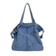 thumbnail image 2 of Qarigey Bolso de hombro de mezclilla Color sólido Crossbody Tote Casual Case Bolsa de mano de gran capacidad Bolsas de mensajero portátiles Suministros Bolsas de mensajero y de hombro Azul claro Qarigey AP014191-02, 2 of 6