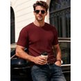 thumbnail image 2 of RICHCOIN Men's Ribbed Knit Crewneck T-Shirts Short Sleeve Textured Solid Casual Tee, 2 of 7