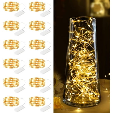 Cincofelia 12 Pack Led String Lights Indoor Battery Operated Fairy Lights for Bedroom Party Wedding Christmas Garden Decoration 7 Ft 20 Leds Waterproof