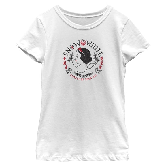 Girls Snow White and the Seven Dwarfs Fairest of Them All Logo T Shirt