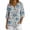 #363-Multicolor, variant on Warop Women's 3/4 Sleeve Tops Fashionable Printed V-Neck Blouse Loose Fit Pullover T Shirts with Decorative Buttons