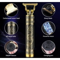 1 pcs Cordless Hair Clippers for Men, Zero Gap Trimmer with T Blade, Professional Beard Trimmer for Barbers, USB Rechargeable, Includes 4 Guide Combs for Custom Lengths