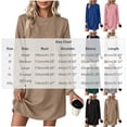 thumbnail image 3 of Vynhevius Womens Solid Textured Dress Crew Neck Long Sleeve Casual Loose Mini, 3 of 8